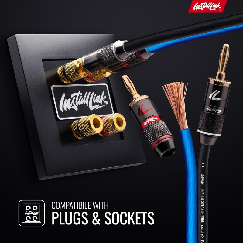 Install Link 10 AWG Gauge Speaker Wire Cable (50 Feet) Stereo, Car or Home Theater, CCA - Image 4